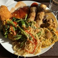 A sample of what their buffet has to offer  at Veganland - Karlovo Namesti in Prague