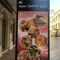 Vegan cones and whipped cream  at Bohotis Gelateria Patisserie in Corfu