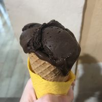 Vegan Bitter chocolate ice cream  at Bohotis Gelateria Patisserie in Corfu