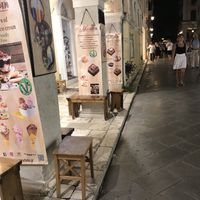 Outside  at Bohotis Gelateria Patisserie in Corfu