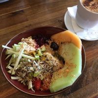 Chia breakfast bowl  at Double Take Cafe in Toronto