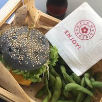 Seitan burger at Flower Burger in Turin