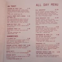 Food menu at Fig and Sparrow in Manchester