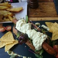 Riquísimo perrito caliente vegano  at Organic Cafe in Fuengirola