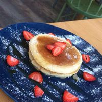 simple vegan pancakes at Organic Cafe in Fuengirola