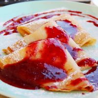 Vegan crepes with jam. Crepes were good as ordinary.  at Organic Cafe in Fuengirola