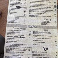 Food menu at Organic Cafe in Fuengirola
