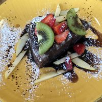 Vegan chocolate cake at Organic Cafe in Fuengirola