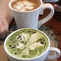 Rising sun latte 🍵 at Urth Caffe in Laguna Beach