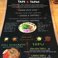 Menu at Gu Ramen Taps and Tapas in Laguna Beach