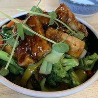 Vegan tofu teriyaki with extra veg  at Peko Peko in Dunsborough