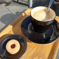 Vegan biscuit and Cappuccino at Kaffabar in Brussels
