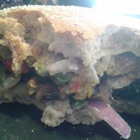 The farmer's burger up close. YUM! at Veggiezz - Alserbachstr in Vienna