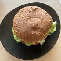 Red bean burger   at Veganel in Nuremberg