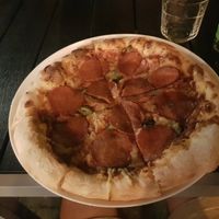 Salami pizza at Veganel in Nuremberg