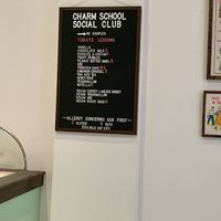 Part of the menu (ice cream flavors)  at Charm School in Richmond