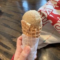 Vegan pumpkin spice in a cone at Charm School in Richmond