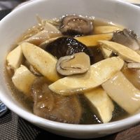Mushroom noodles soup at Oriental Vegetarian 東方素 in Hong Kong Island
