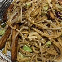 Black pepper noodles at Oriental Vegetarian 東方素 in Hong Kong Island