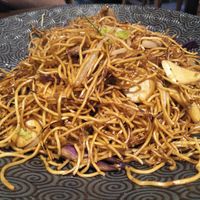 Mushroom noodles at Oriental Vegetarian 東方素 in Hong Kong Island