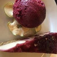 One of their seasonal desserts, cheesecake with gelato at Ground Breaker Gastropub  in Portland