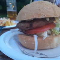 Vegan cheese burger at Cebrian in Zaragoza