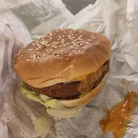 Vegan buffalo burger at MAX - Vasagatan in Stockholm