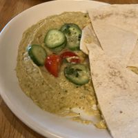 Herb Hummus half eaten  at True Food Kitchen in Fairfax