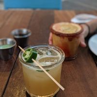 Jalapeño margarita at La Playita in Bacalar