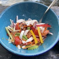 Coconut Ceviche. This was pretty good and I would get it again    at La Playita in Bacalar