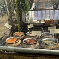 Choose a number of toppings (mushroom stroganoff, mushroom stew, chickpea curry, etc) at Vantra Eden in West London