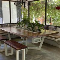 Indoors at Luv Burger in Nosara