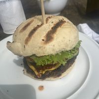 Classic burger at Luv Burger in Nosara