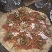 Mexicano bbq pizza  at Luv Burger in Nosara