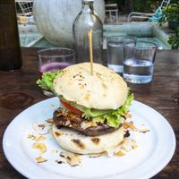 CocoBurger the best ever at Luv Burger in Nosara