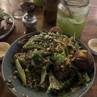 Salad with falafels (tasted like old fat)   at Luv Burger in Nosara