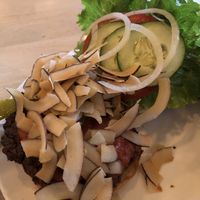Coco bacon burger at Luv Burger in Nosara