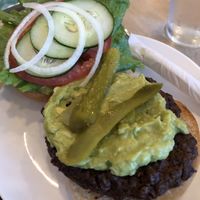 Holy Guacamole burger at Luv Burger in Nosara
