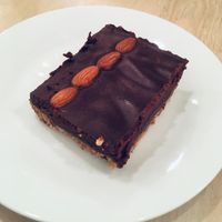 Chocolate caramel slice at Luv Burger in Nosara