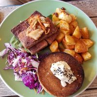 Tofu burger at Komuniti in Long Jetty