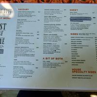 Menu at April 25 at Komuniti in Long Jetty