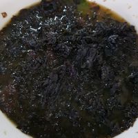 Seaweed spicy soup pan mee at Min Yuan Vegetarian Home in Kuala Lumpur