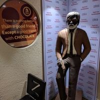 chocolate man at Zuka Cake and Dessert Shop in Pondicherry