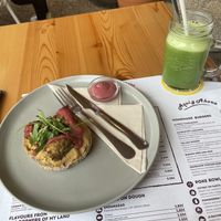 Freshly made toast had tempeh on  at Aqui y Ahora  in Lanzarote