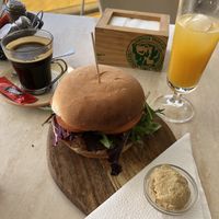 Lentil Burger  at Aqui y Ahora  in Lanzarote