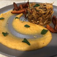Jackfruit ragout with Royal champignons at Vege Joy in Varna