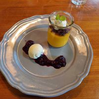 Soy-based dessert at Karakoma in Morioka