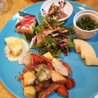 the main plate (not including rice or soup)  at Karakoma in Morioka