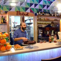 second stop, vegan slow food restaurant at Vegan Food Tours Barcelona in Barcelona