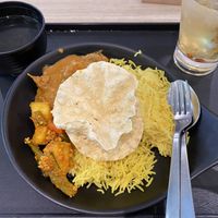 Lion mane rendang turmeric rice with osmanthus jelly drink  at Greendot - Bugis Junction  in Central Singapore